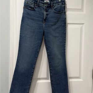 Good American Straight Leg Blue Jeans